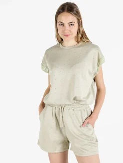 Solada T-shirt donna con strass - verde chiaro