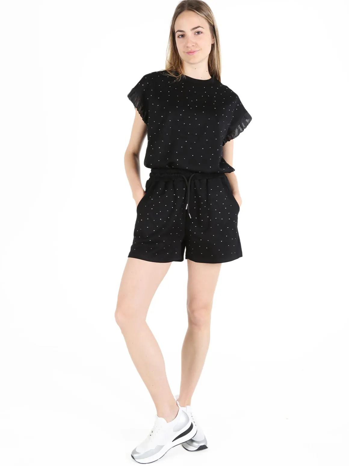 Solada T-shirt donna con strass - nero