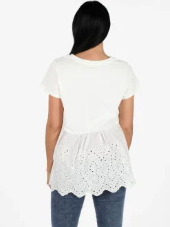 Solada T-shirt donna con taschino e ricami macramè