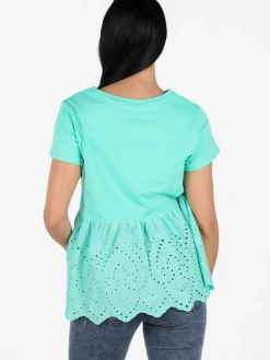 Solada T-shirt donna con taschino e ricami macramè