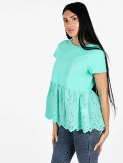Solada T-shirt donna con taschino e ricami macramè