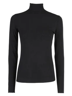 Solada T-shirt donna dolcevita a maniche lunghe - nero