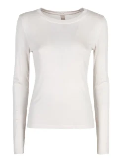 Solada T-shirt donna girocollo a maniche lunghe - beige