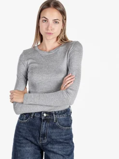 Solada T-shirt donna girocollo a maniche lunghe - bianco