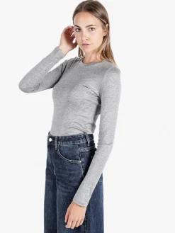 Solada T-shirt donna girocollo a maniche lunghe - grigio
