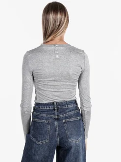 Solada T-shirt donna girocollo a maniche lunghe - grigio