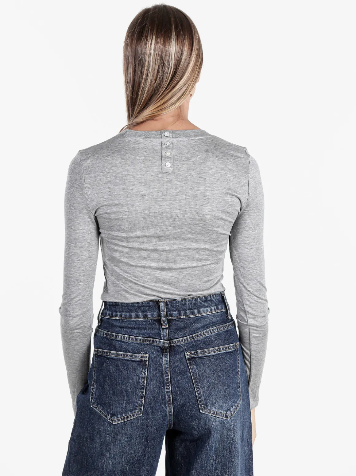 Solada T-shirt donna girocollo a maniche lunghe - grigio