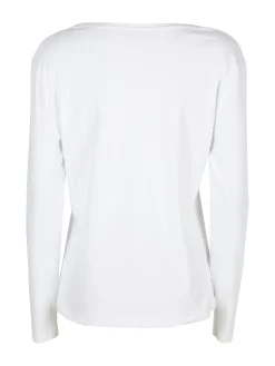 Solada T-shirt donna girocollo a maniche lunghe in cotone - bianco