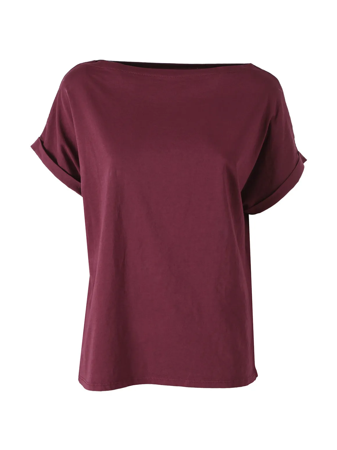 Solada T-shirt donna in cotone con scollo a barca - porpora