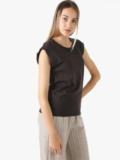Solada T-shirt donna in cotone senza maniche - moro
