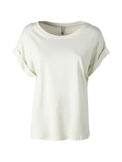 Solada T-shirt donna in cotone con scollo a barca - senape