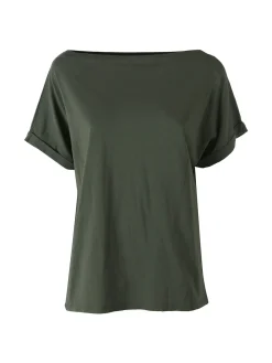 Solada T-shirt donna in cotone con scollo a barca - militare