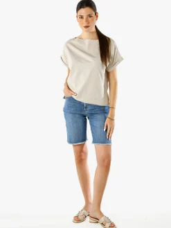 Solada T-shirt donna in cotone senza maniche - bianco