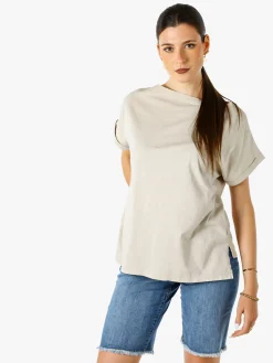 Solada T-shirt donna in cotone senza maniche - bianco