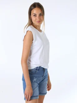 Solada T-shirt donna in cotone senza maniche - bianco