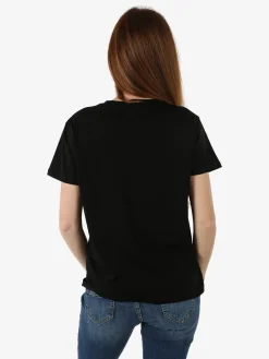 Solada T-shirt donna in cotone con stampa orsacchiotti e strass - nero