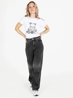 Solada T-shirt donna in cotone con paillettes