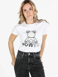 Solada T-shirt donna in cotone con paillettes