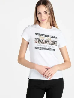 Solada T-shirt donna in cotone con dettagli animalier
