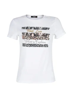 Solada T-shirt donna in cotone con dettagli animalier