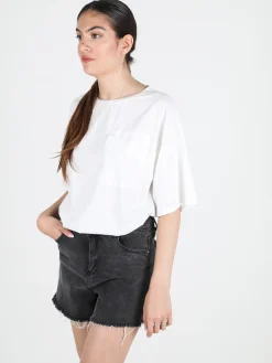 Solada T-shirt donna in cotone con taschino