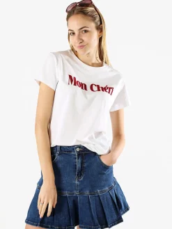 Solada T-shirt donna in cotone con stampa - bianco