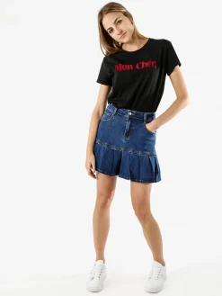 Solada T-shirt donna in cotone con stampa - nero