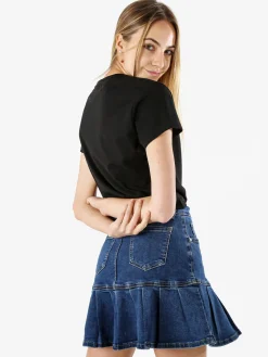 Solada T-shirt donna in cotone con stampa - nero