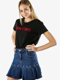 Solada T-shirt donna in cotone con stampa - nero