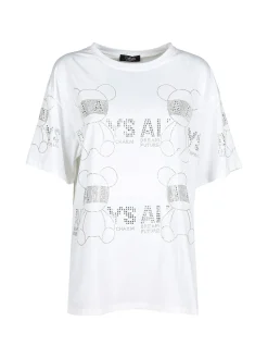 Solada T-shirt donna in cotone con strass e lustrini