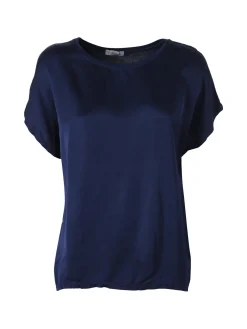 Solada T-shirt donna in viscosa e seta - blu scuro
