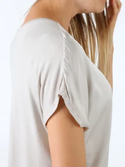 Solada T-shirt donna in viscosa e seta - bianco