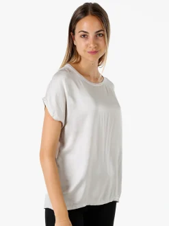 Solada T-shirt donna in viscosa e seta - bianco
