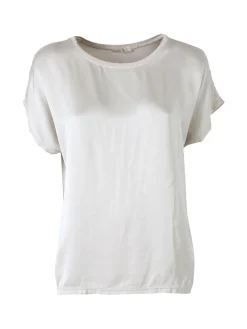 Solada T-shirt donna in viscosa e seta - bianco