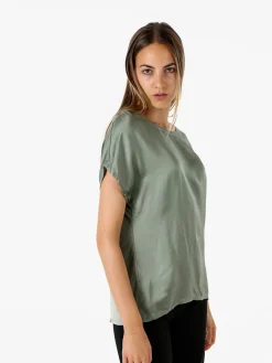 Solada T-shirt donna in viscosa e seta - verde