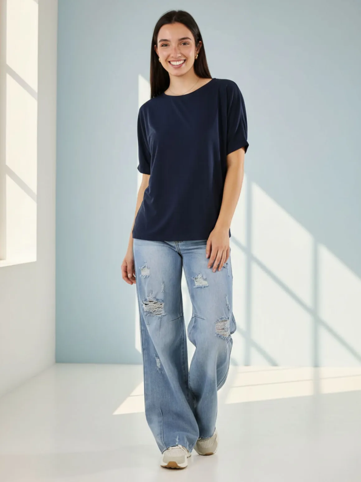 Solada T-shirt donna leggera a maniche corte - nero