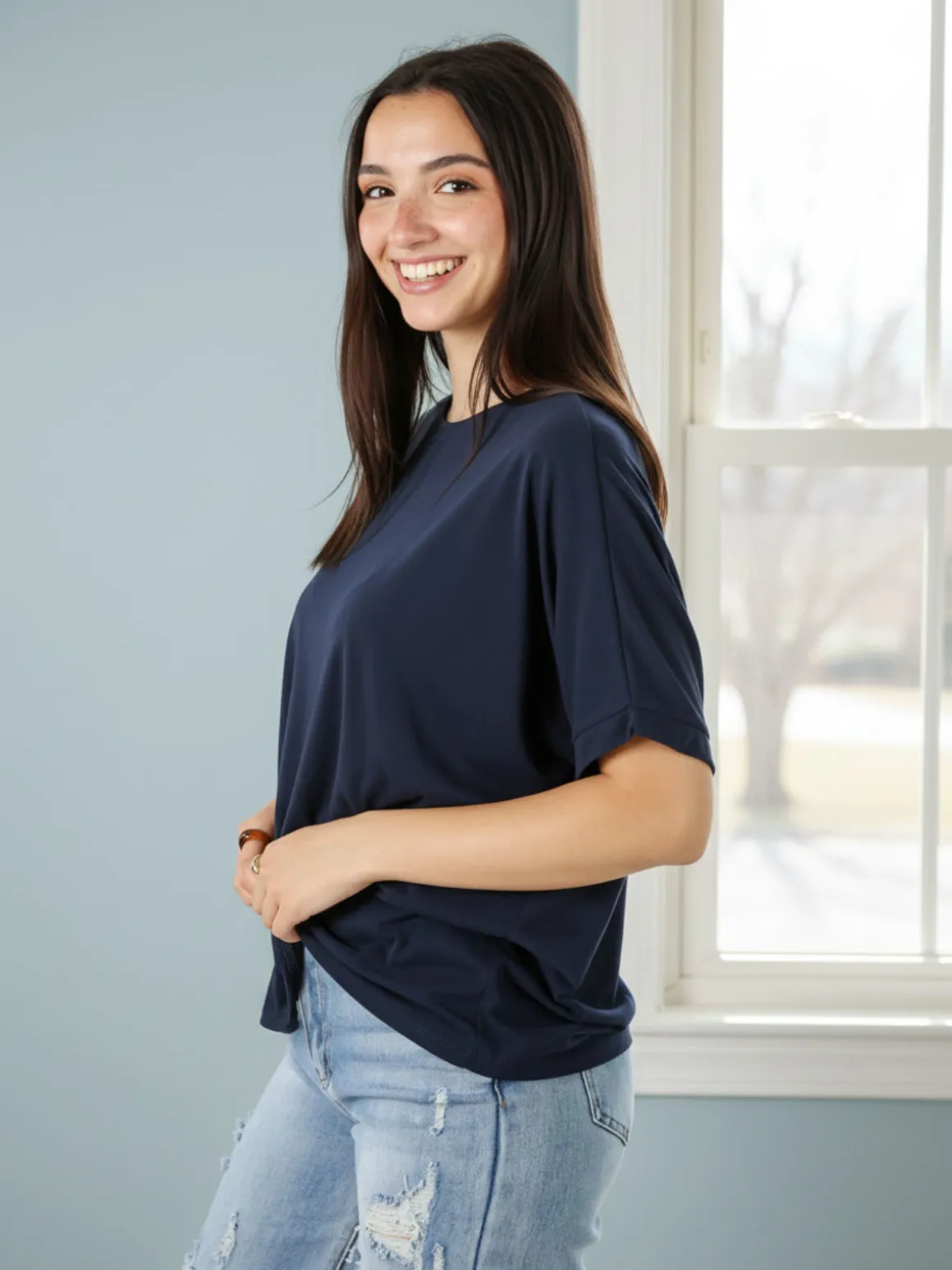 Solada T-shirt donna leggera a maniche corte - nero