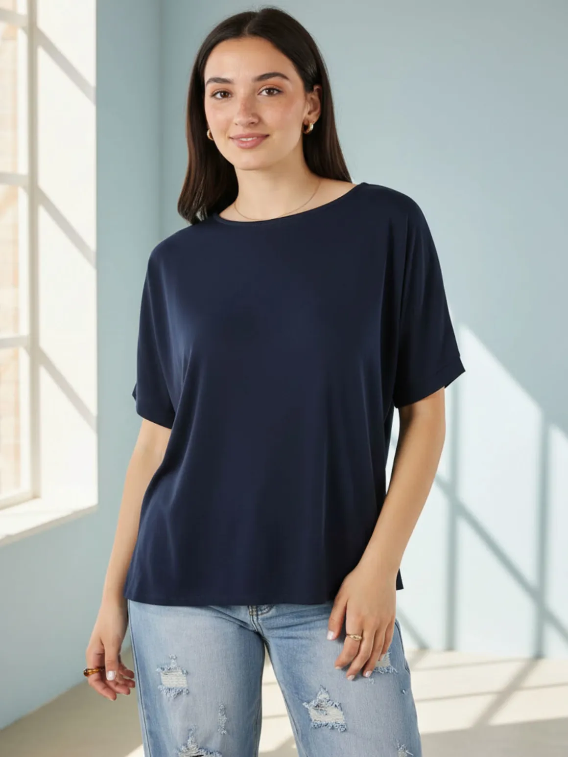 Solada T-shirt donna leggera a maniche corte - nero