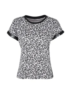 Solada T-shirt donna maculata con paillettes e strass