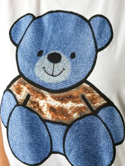 Solada T-shirt donna orsacchiotto con strass - blu