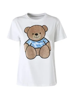 Solada T-shirt donna orsacchiotto con strass - cammello