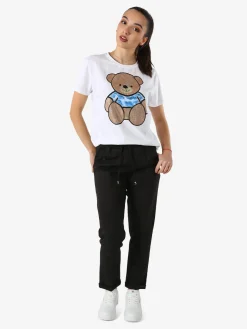 Solada T-shirt donna orsacchiotto con strass - cammello