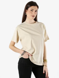 Solada T-shirt donna oversize con strass - nero