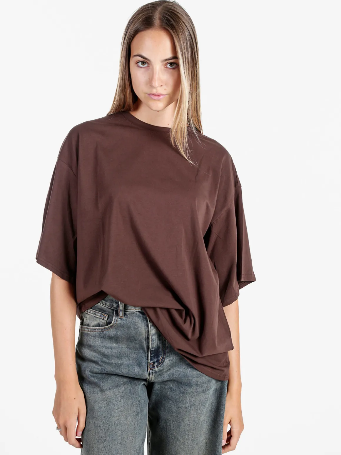 Solada T-shirt donna oversize tinta unita