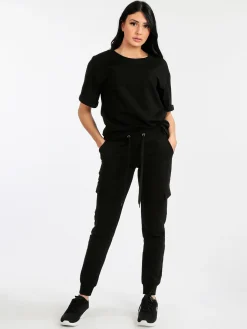 Solada T-shirt donna oversize con strass e sfumatura - giallo
