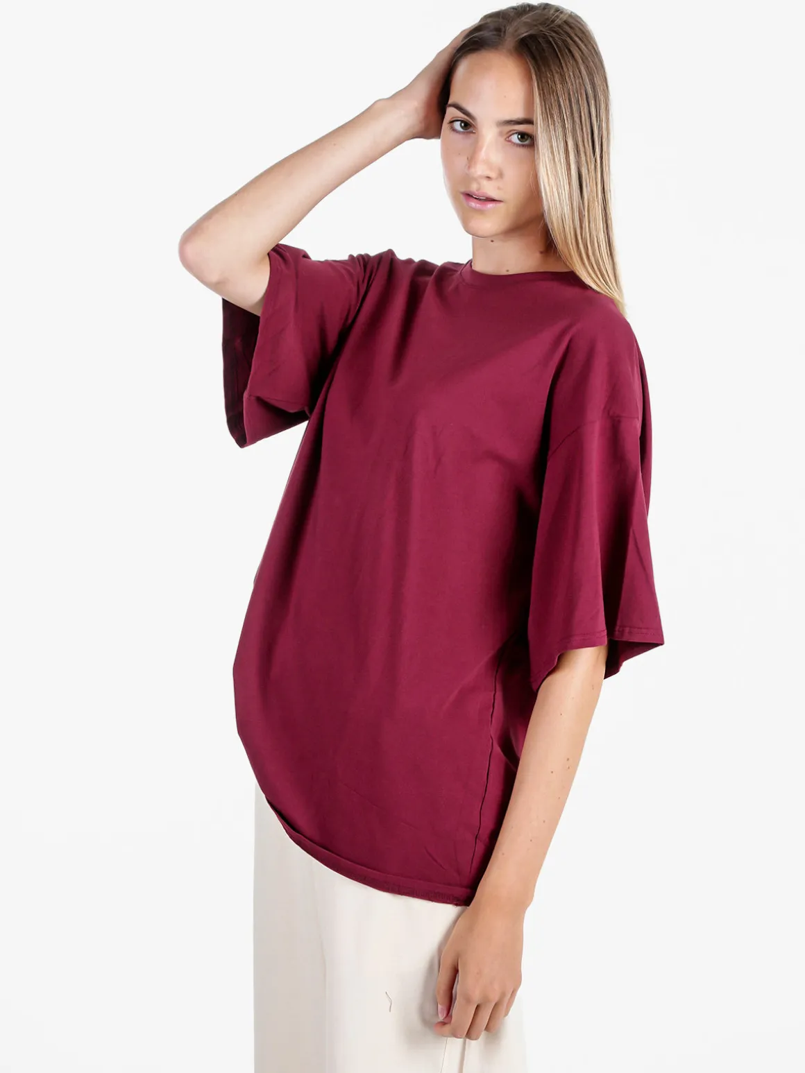 Solada T-shirt donna oversize tinta unita