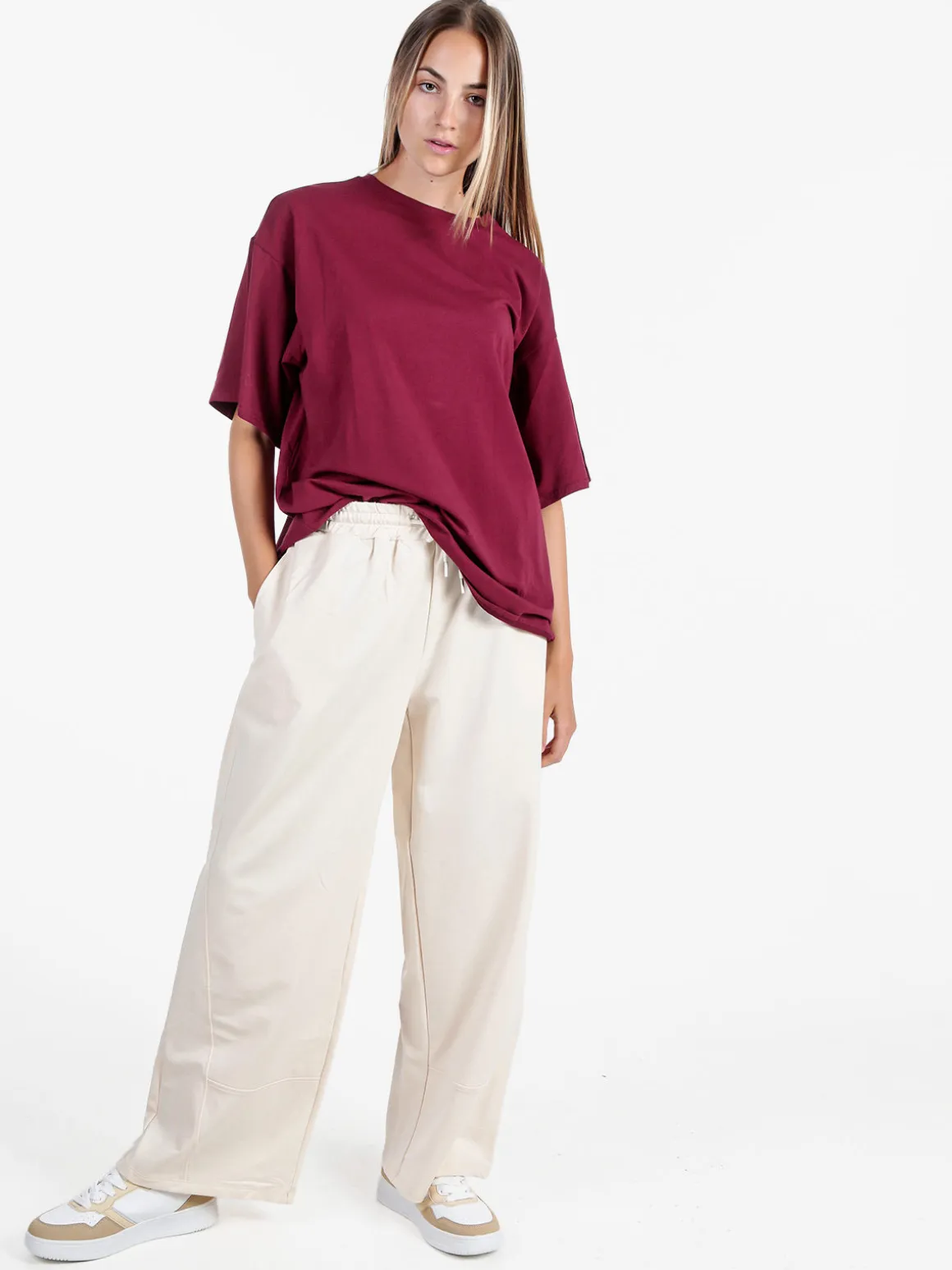 Solada T-shirt donna oversize tinta unita