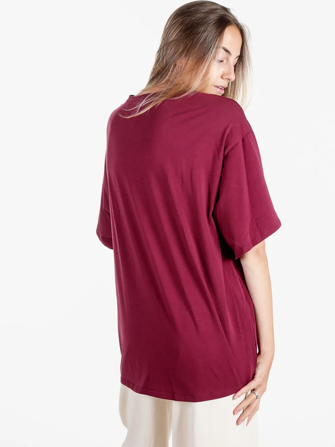 Solada T-shirt donna oversize tinta unita