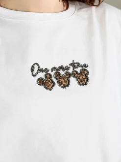 Solada T-shirt donna oversize in cotone con strass