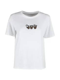 Solada T-shirt donna oversize in cotone con strass